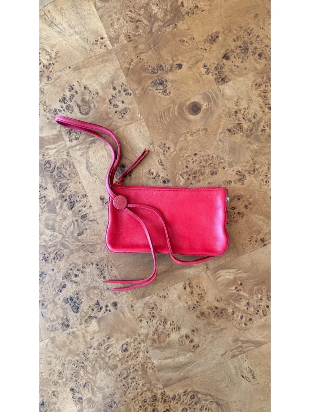GAP Red Leather Wristlet Clutch Bag